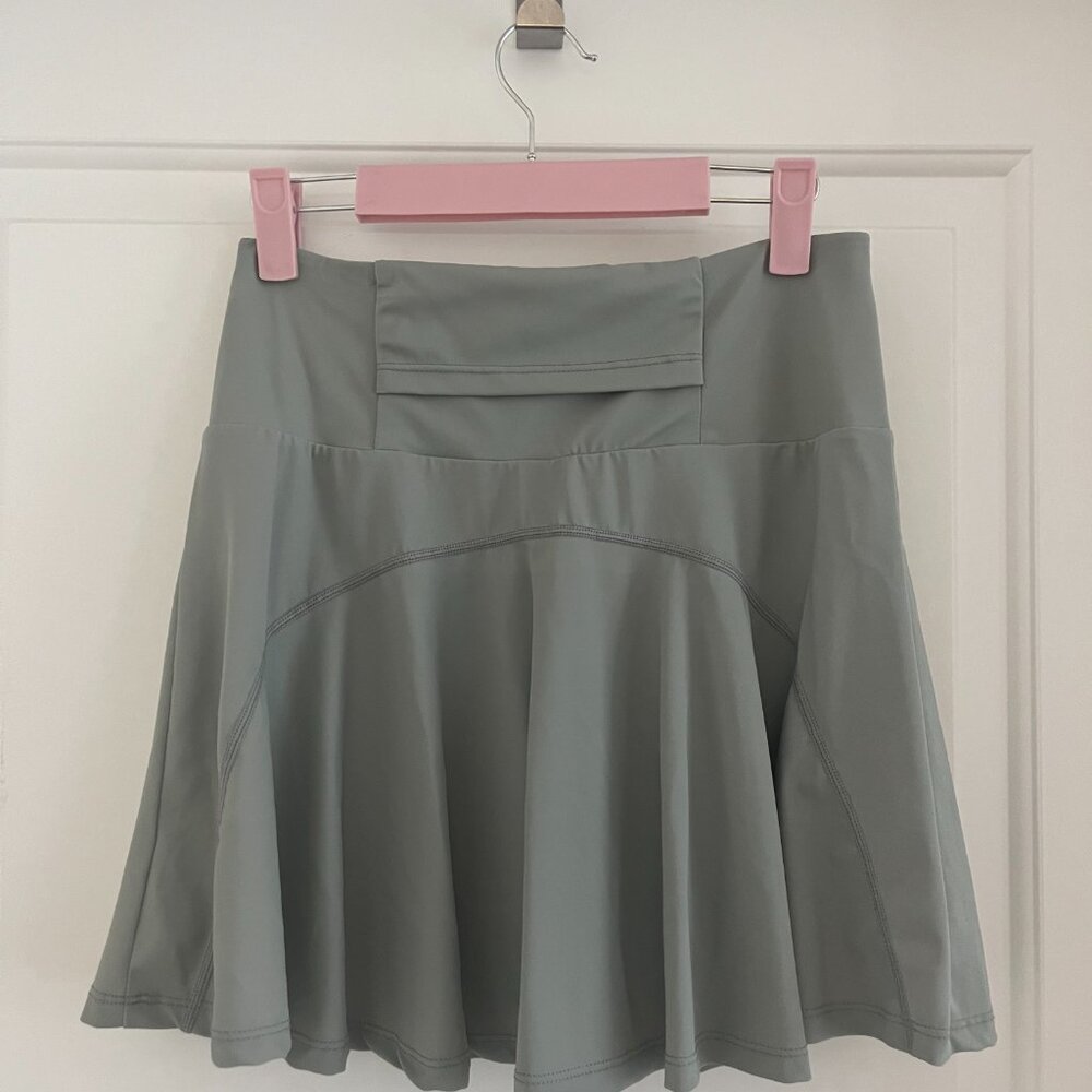 Athletic Tennis Mini Skirt Sage Green
